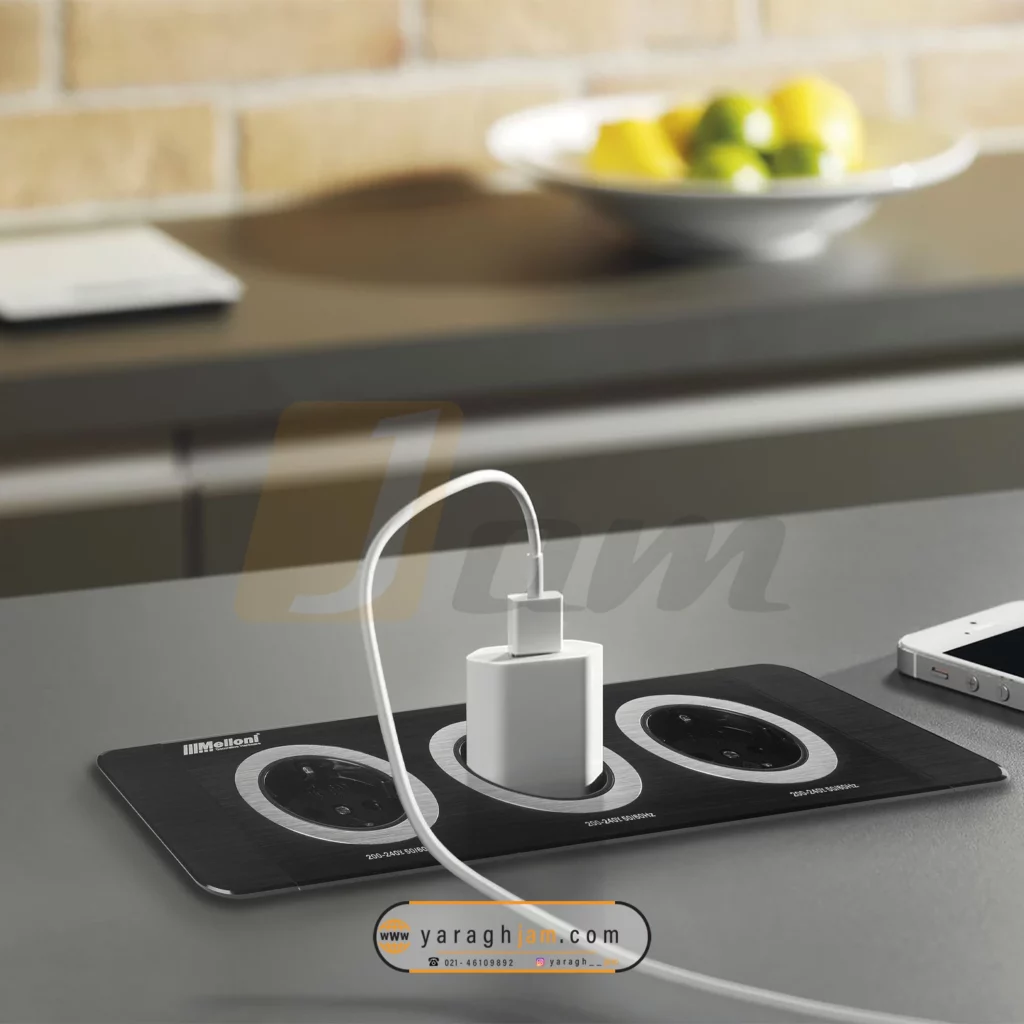 پریز توکار با درپوش مگنتی ملونی
