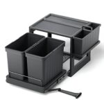 سطل زباله ریلی داخل کابینت دو مخزن 40 لیتری ملونی مدل 9250