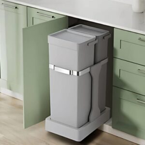 سطل زباله داخل کابینتی ریلی 35 لیتری ملونی مدل 9176 نصب شده