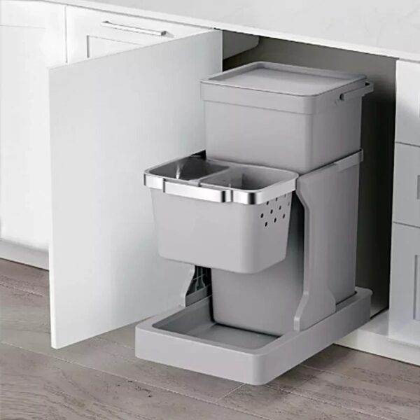 سطل آشغال داخل کابینت 20 لیتری ملونی مدل 9174 نصب شده