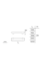 دستگیره کابینتی تیک 23C مشخصات ابعاد
