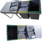 سطل زباله کابینتی دو مخزنه 40 لیتری کد 3633 پلاتین نمای داخل