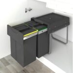 سطل زباله کابینتی دو مخزنه 40 لیتری کد 3633 پلاتین