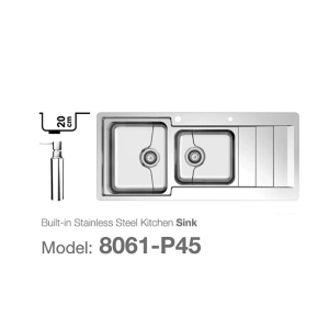 سینک توکار میکس پلاس مدل 8061P45