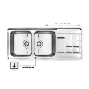 سینک توکار میکس پلاس مدل 8022P