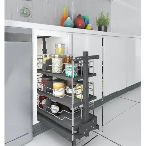 سوپری کابینتی کف ریل تیتانیوم جونیور پرو پلاتین سه طبقه نصب شده